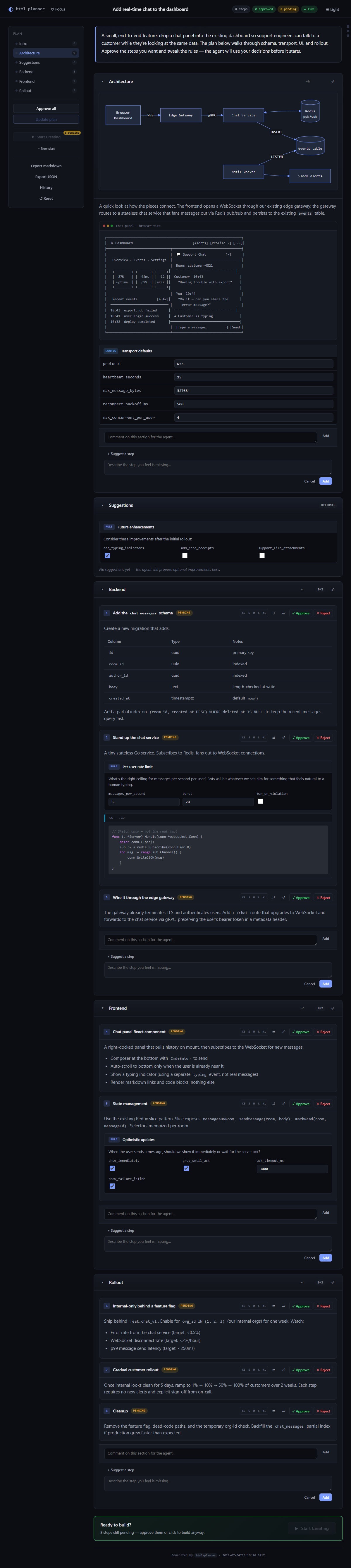 Plan UI
